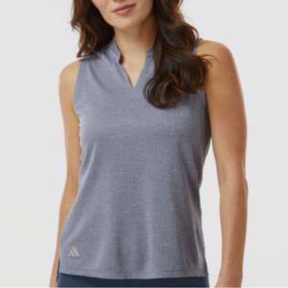 Adidas Ultimate365 Women’s Golf Top Size S Blue Textured Sleeveless Performance